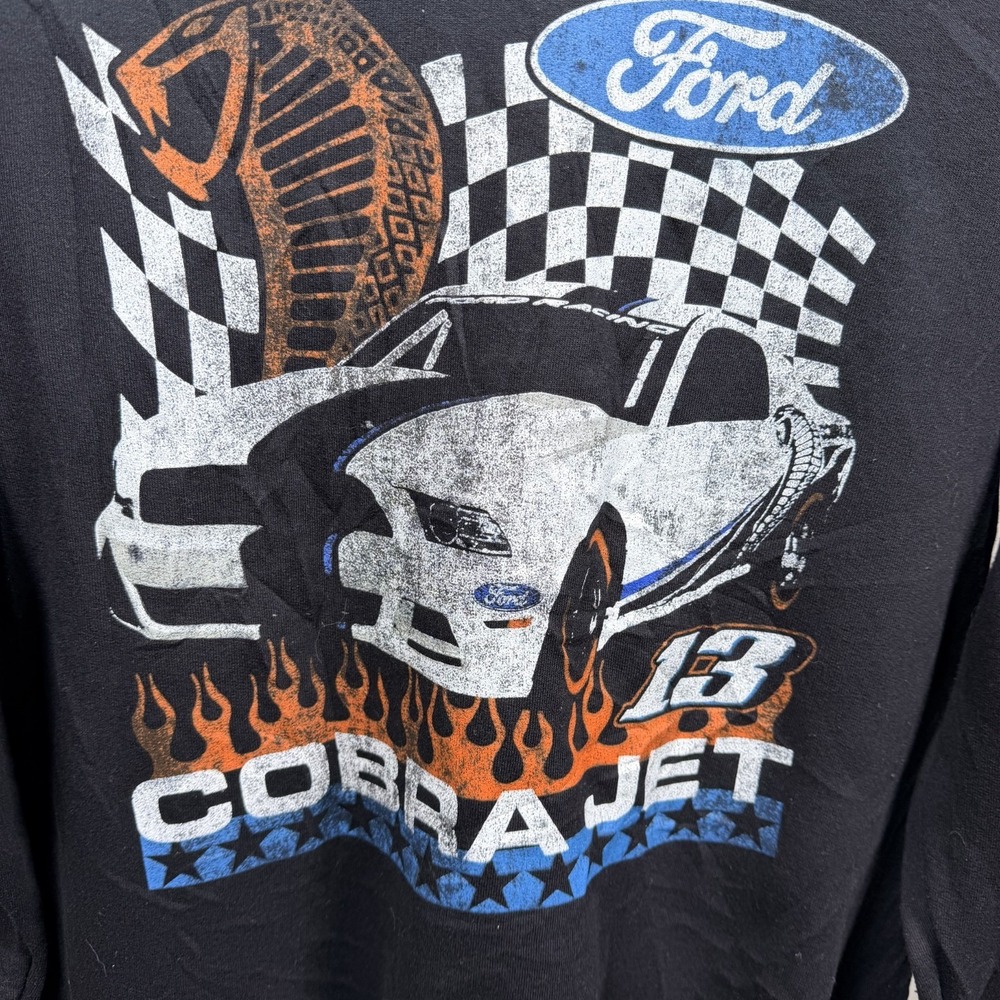 Ford Cobra Jet 13 Racing Sweatshirt Mens‎ Medium Black Cotton Fleece Graphic